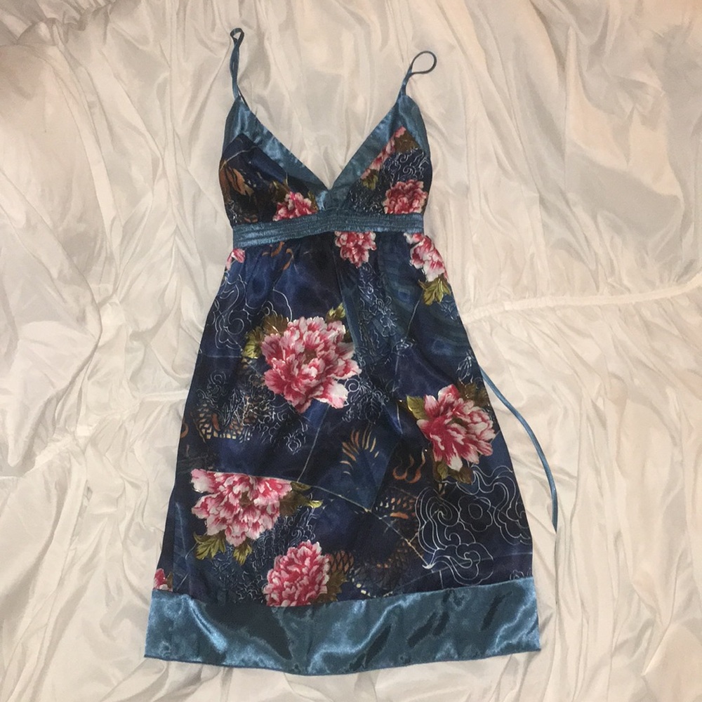 Blue floral dress
